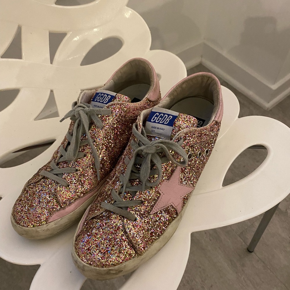 Sparkly Pink Golden Goose size 9.5